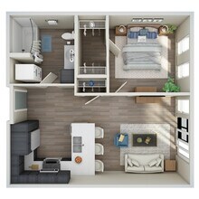 1 Bed, 1 Bath - MFTE - N floor plan